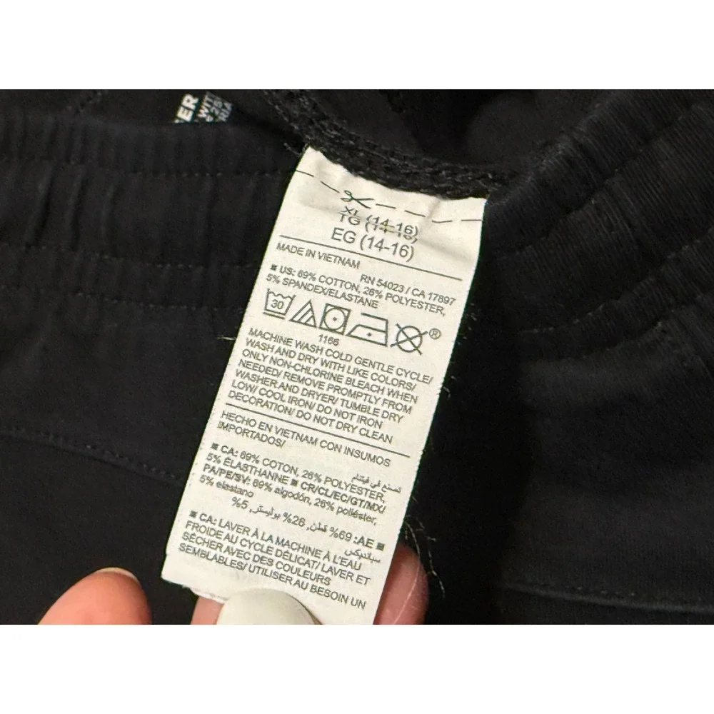 Old Navy Pants Boys Size XL Black Jogger Zipper Pocket Dynamic Fleece